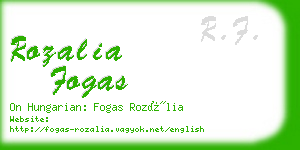 rozalia fogas business card